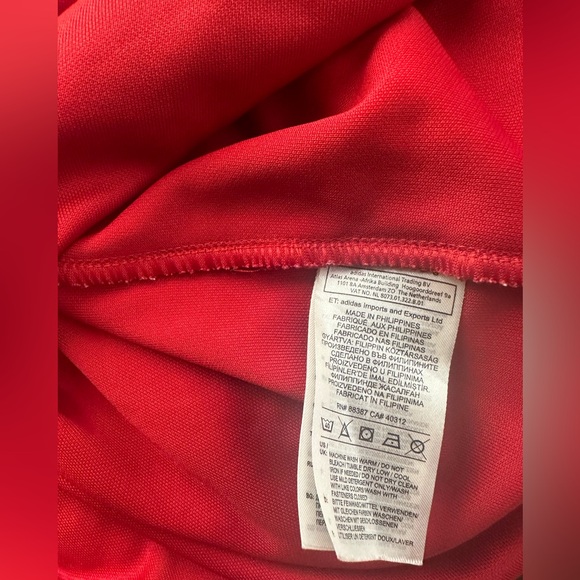 Adidas Quarter Zip Climalite (Power Red/White) - Picture 5 of 12